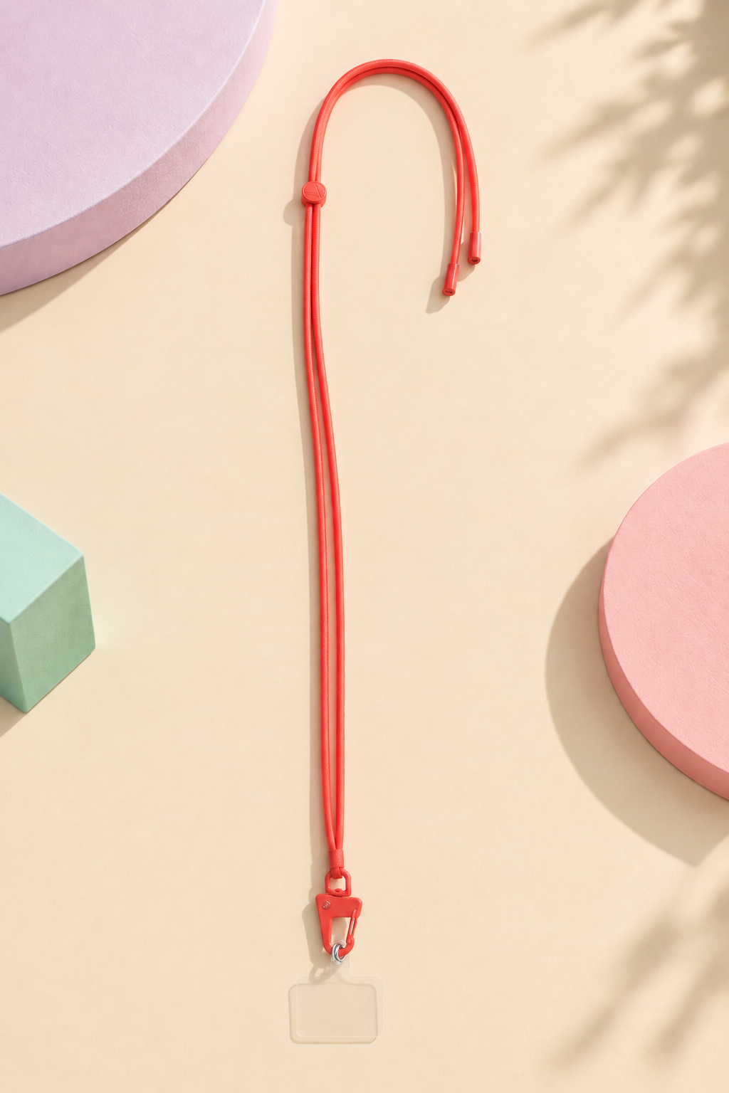 Bandoulière fine rouge corail