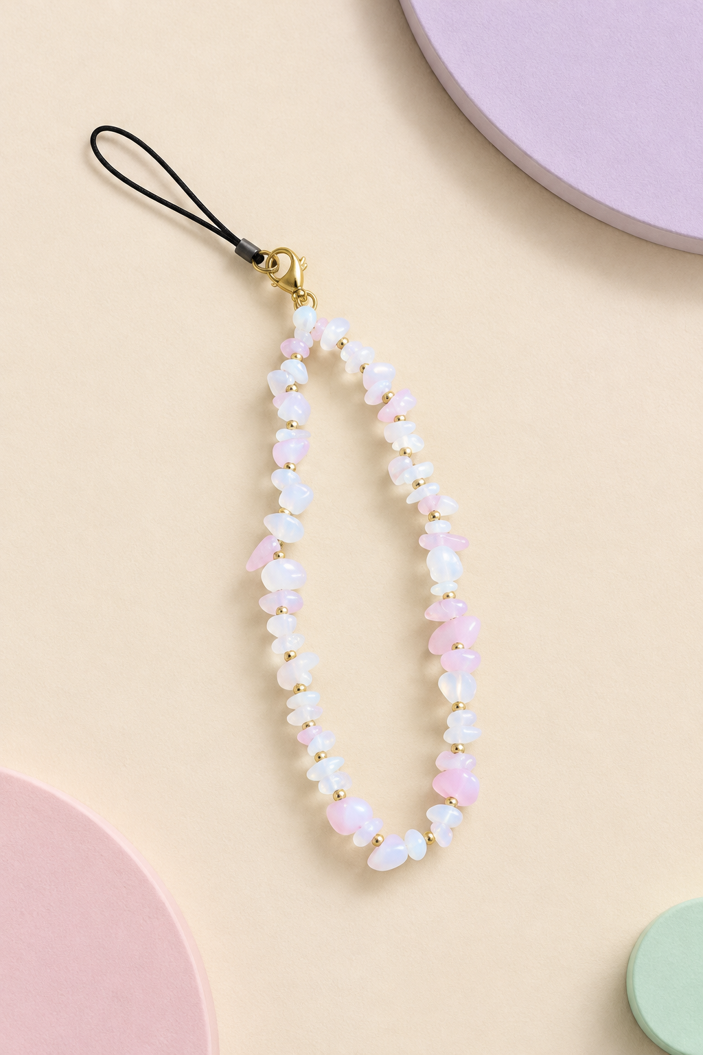 Bijou de smartphone blanc opalescent