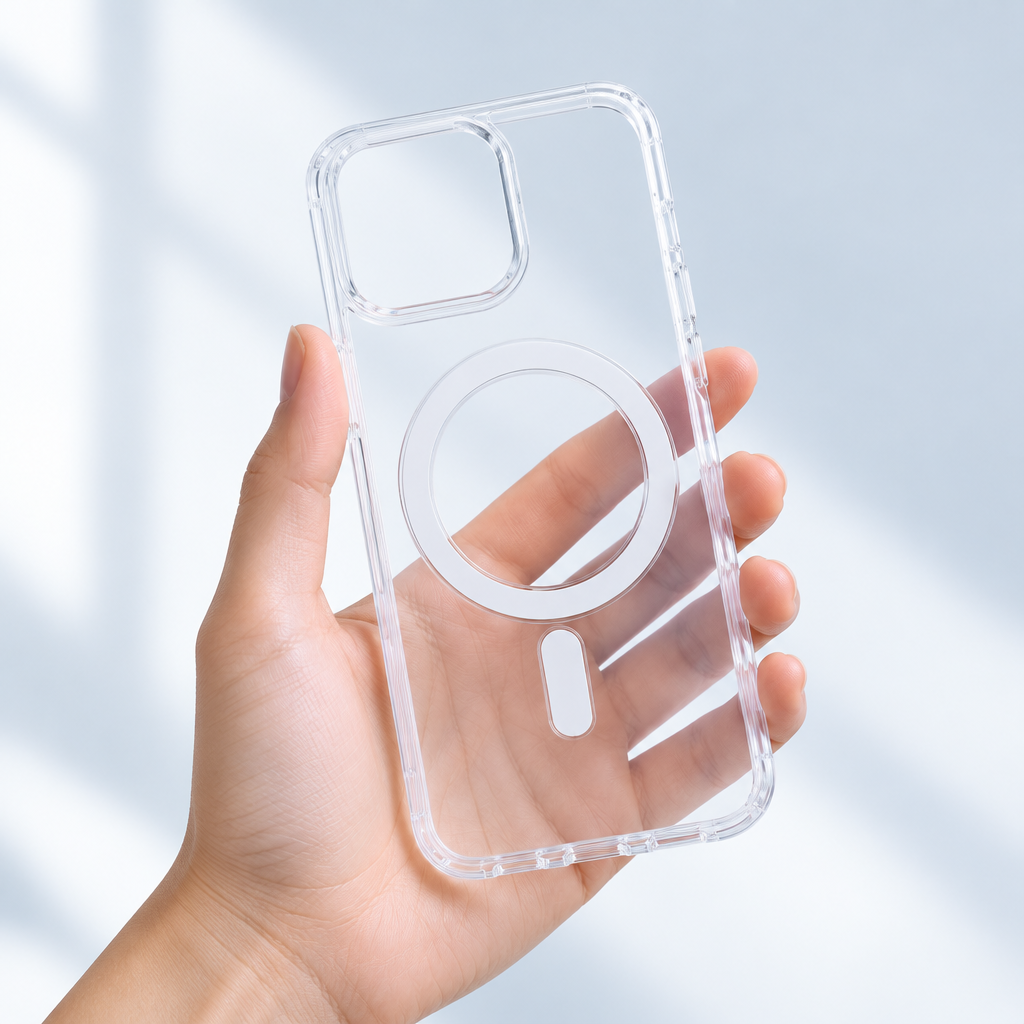 Clear 3D, coque seule tenue en main