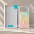Coque holographique multicolore, debout avec emballage
