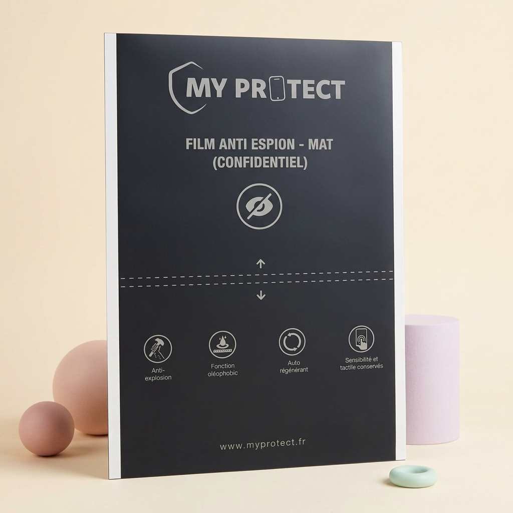 Film hydrogel sur mesure - OPTION ANTI-ESPION MAT OU BRILLANT