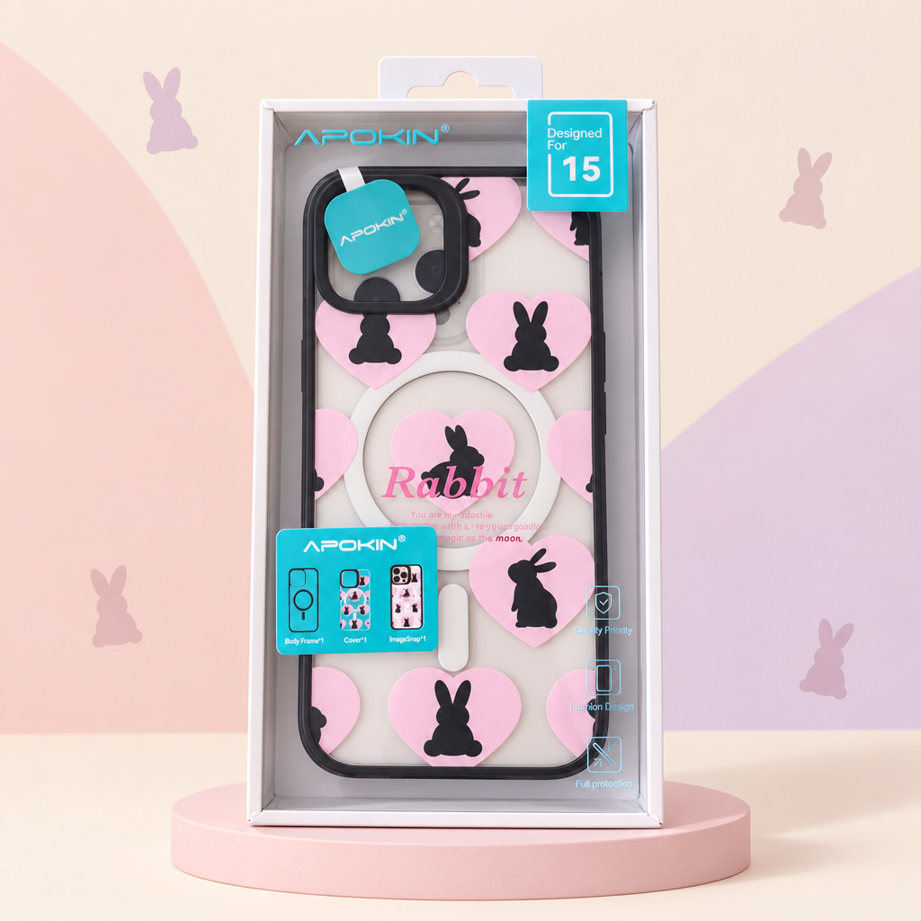 Lapins, coque et emballage debout